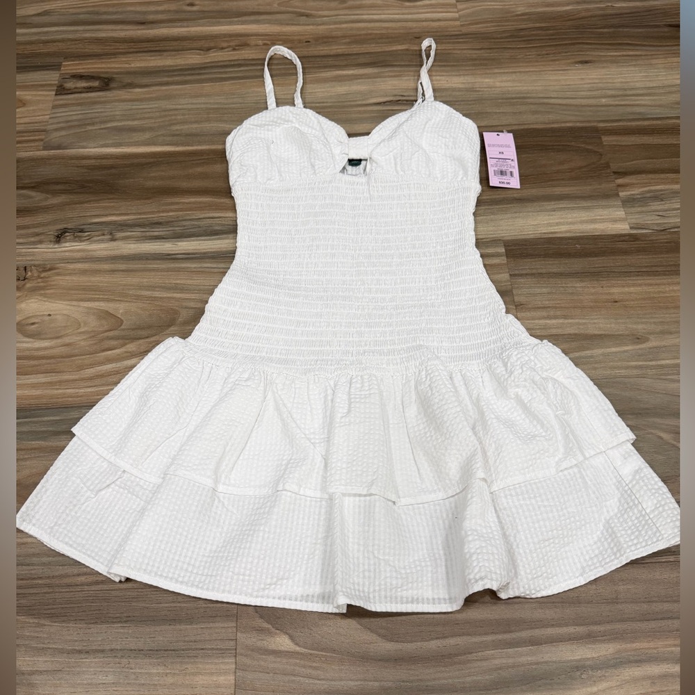 wild fable White Smocked Ruffle Sundress